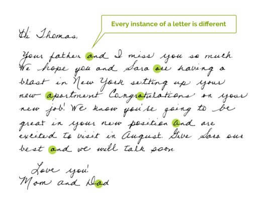 digital handwriting sample