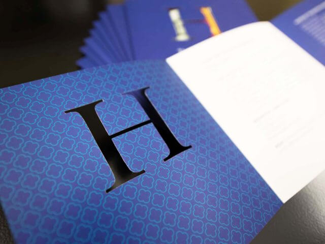 harvard university die-cut invitation